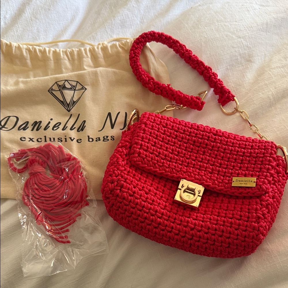 Red Crochet Shoulder Bag
